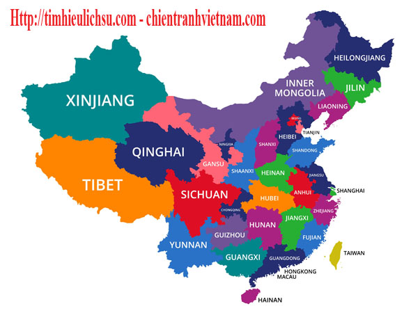 Nước Trung Quốc hay còn gọi là Cộng hòa Nhân dân Trung Hoa được chia thành 23 tỉnh, 4 Thành phố trung ương, 5 Khu tự trị, và 2 Đặc khu