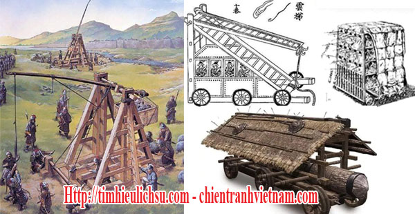 vũ khí công thành của người Việt như vân thê, máy bắn đá, Lã Công Xa, phi kiều, Ô Quy Ba, .. đều có nguồn gốc từ Trung Quốc 